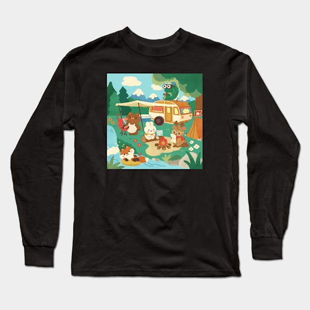 Camping friends Long Sleeve T-Shirt by chichilittle